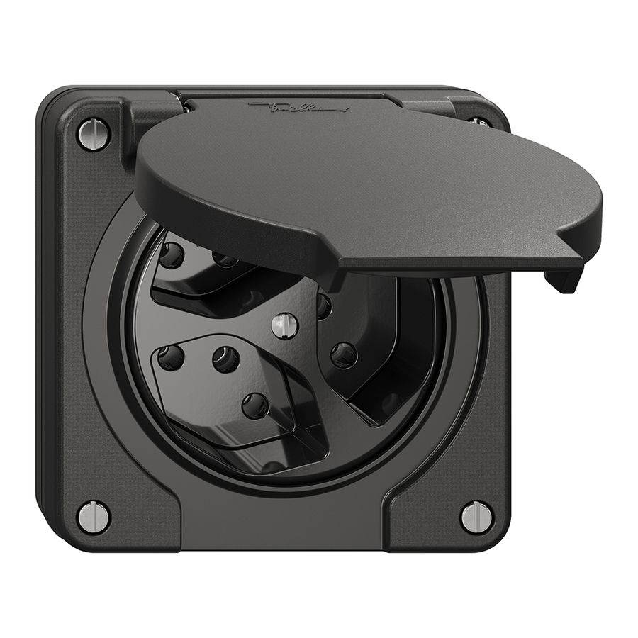 NUP-Steckdose NEVO, 3×T13, IP21, schwarz