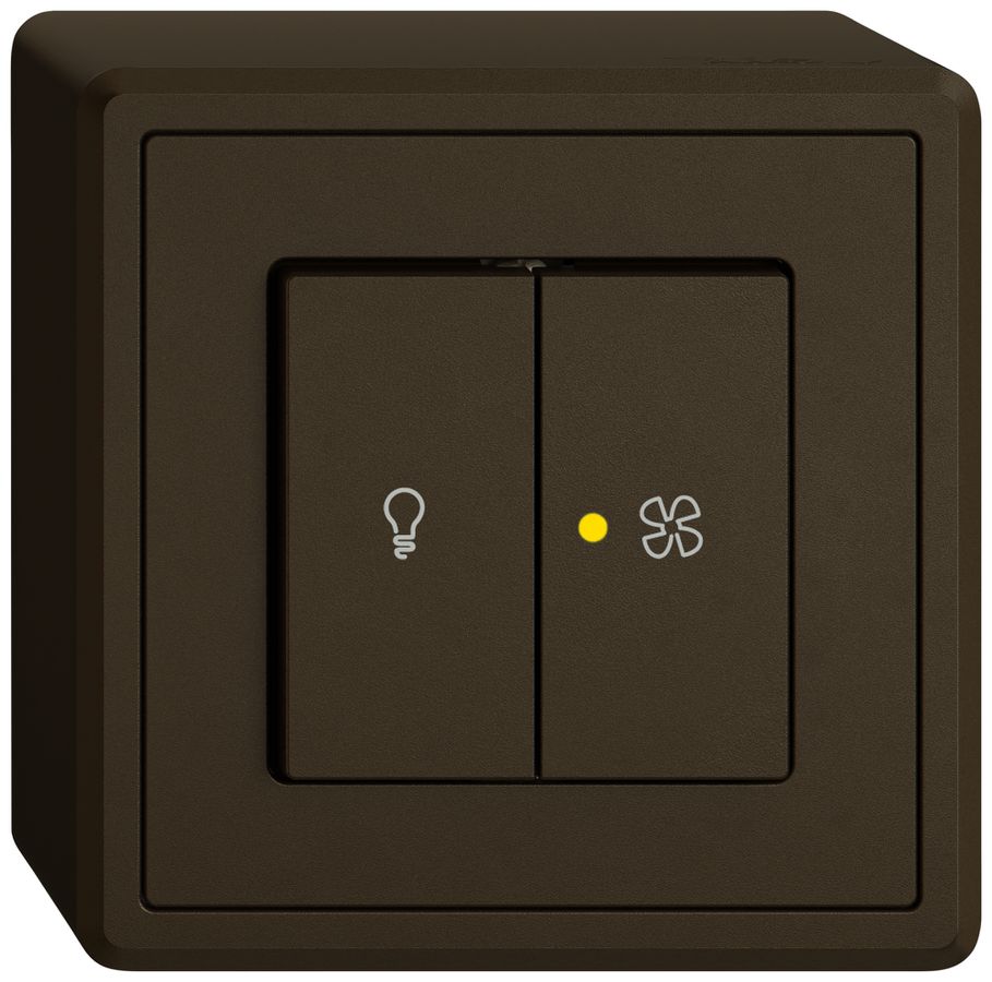 Interruttore a pulsante lum.AP EDIZIO.liv SNAPFIX® luce&venti 3/3/1L KS gi ma