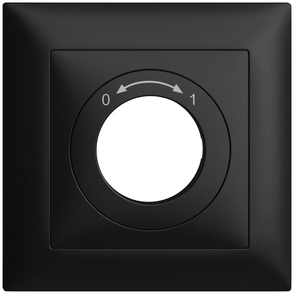 Frontset EDIZIOdue 0<->1 schwarz 88×88mm für Schwenktaster
