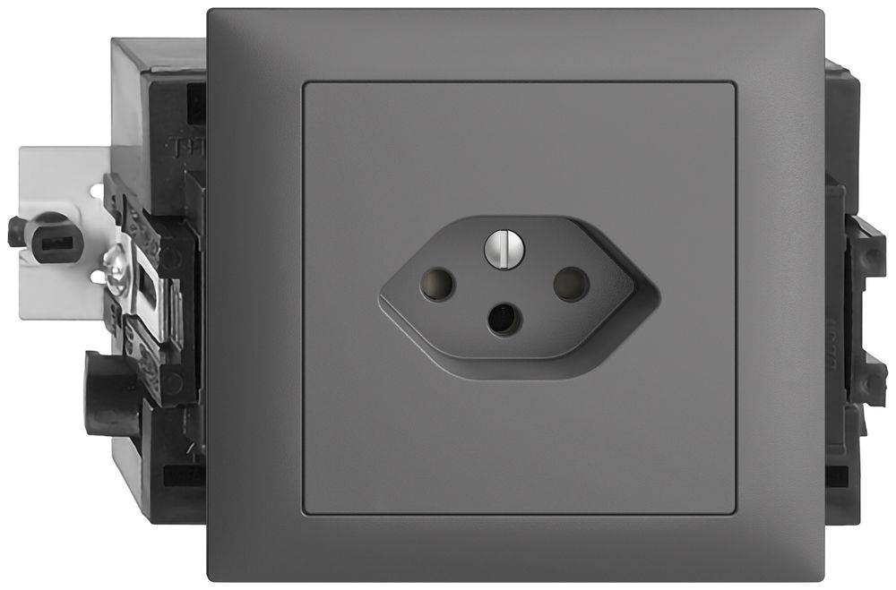 EB-Steckdose EDIZIOdue T13 dunkelgrau 49…69mm