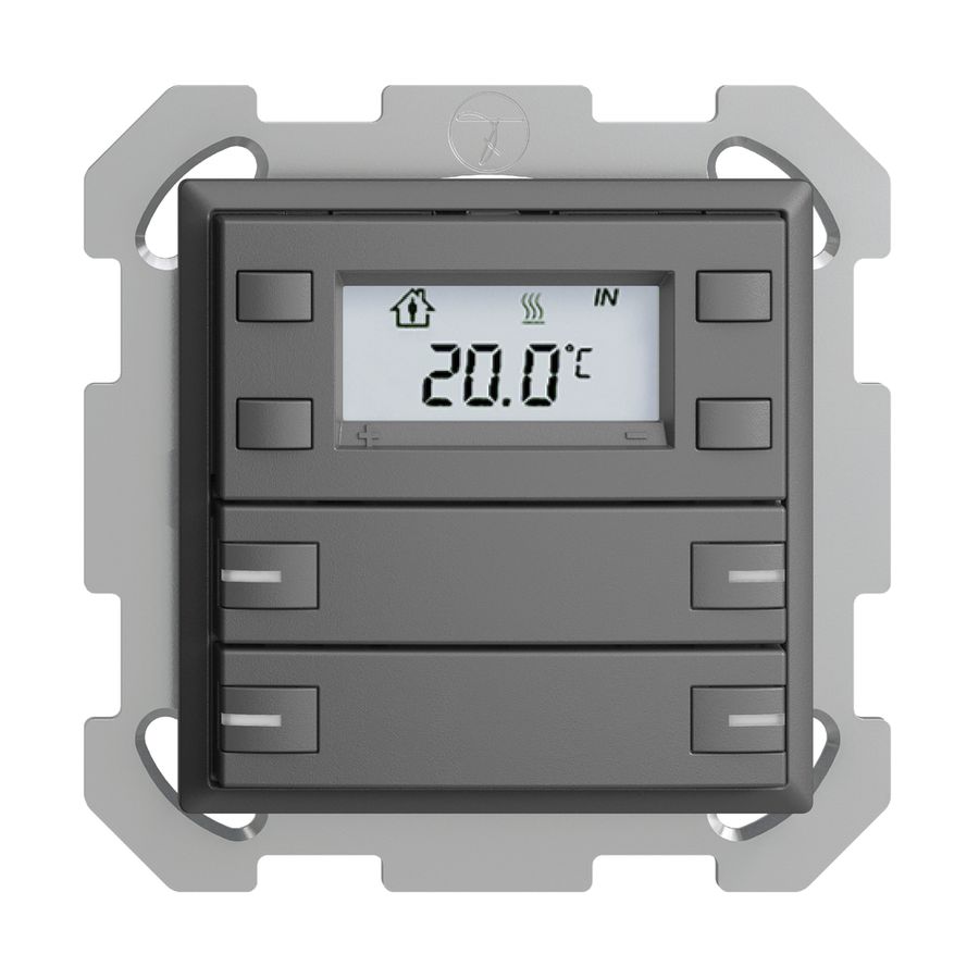 UP-RTH-Taster KNX 4-fach EDIZIOdue FM dunkelgrau, mit LED RGB