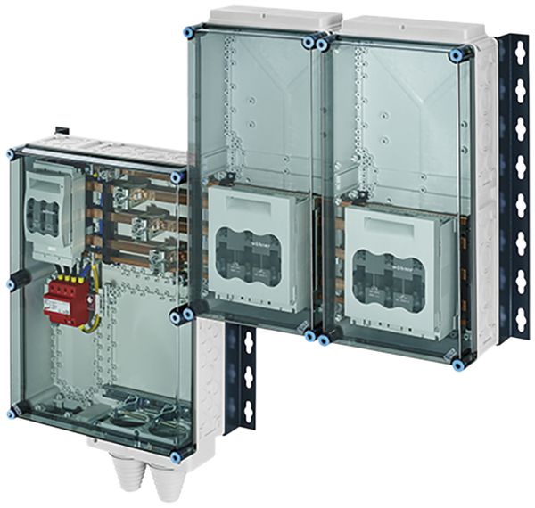 Distributeur Hensel Mi 2×3×NH 1, 250A, avec protection surtensions TN-S/TT