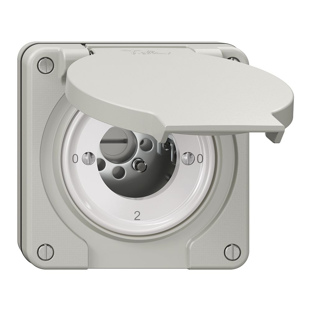 Interrupteur rotatif NUP NEVO, 2/3L, sans cylindre, KS, 0-1-0-2, gris clair