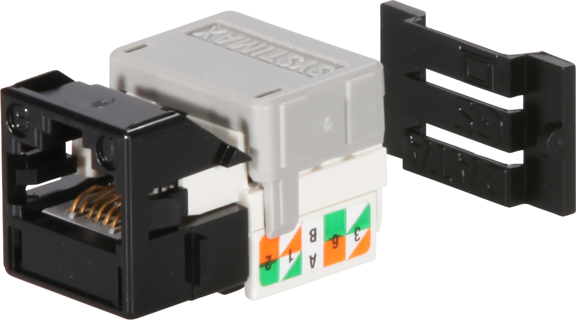 Anschluss-Modul KAT.6 1xRJ45 schwarz