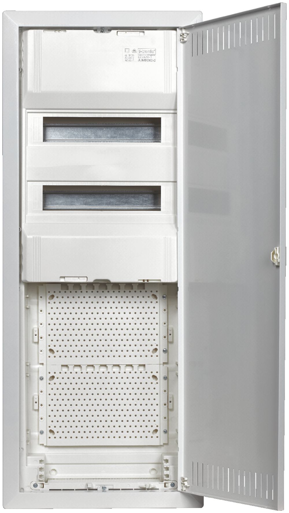 Distributeur combiné ENC JUMBO T2, 5 rangées, 2 rails DIN, 2 plaques perforées