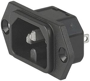 EB-Gerätestecker 3P T123 C16 eckig horizontal schwarz