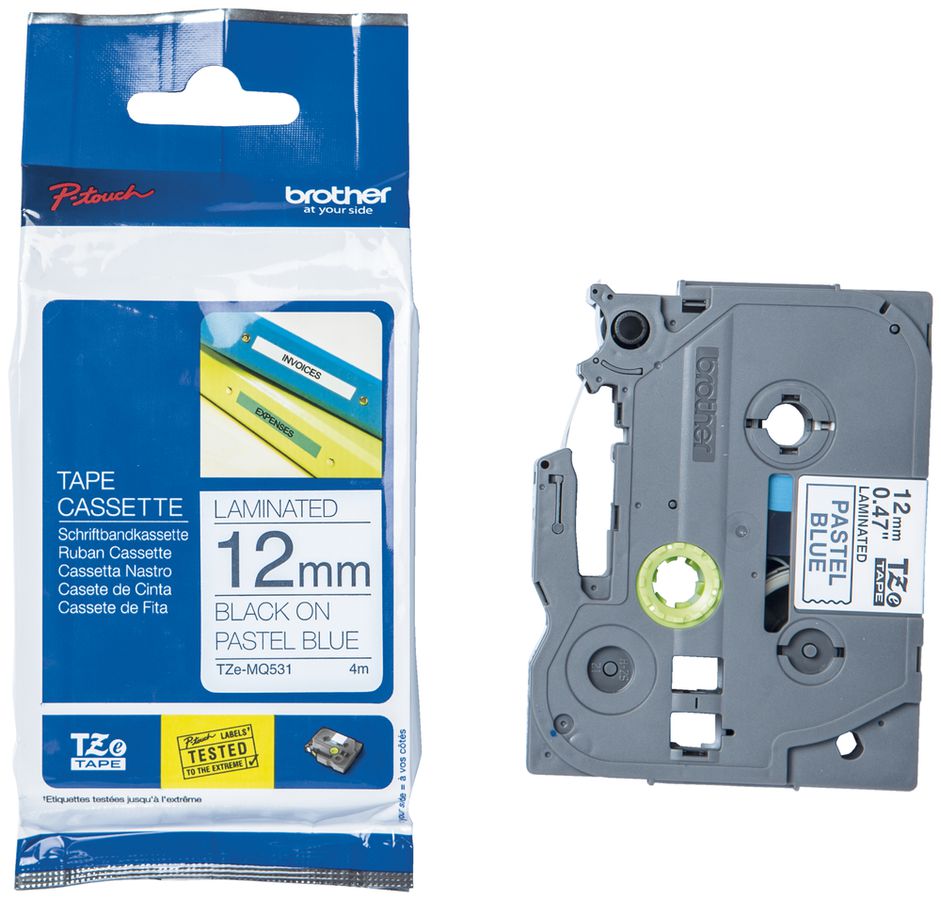 Cassetta nastro Brother Tze-MQ531 12mm×4m blu/nero