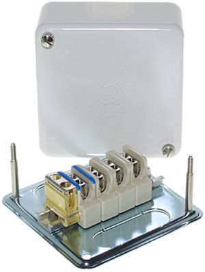 Boîte de dérivation AP Woertz 3LNPE 5×2.5mm² 95×95×45mm blanc