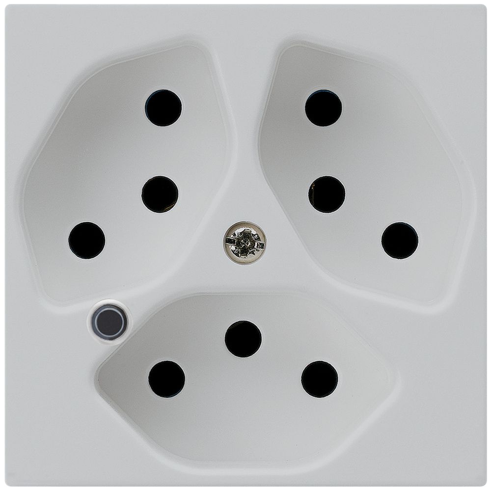 Steckdose Hager kallysto 3×T13 beleuchtet A lichtgrau