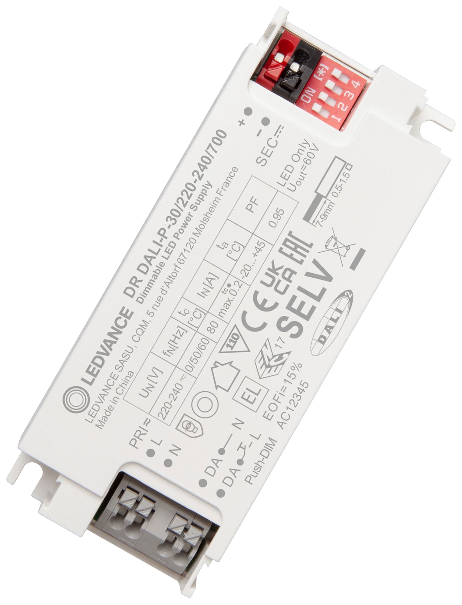 Alimentation LED LEDVANCE DR 30W 60V 150…700mA DALI 105×45×25mm