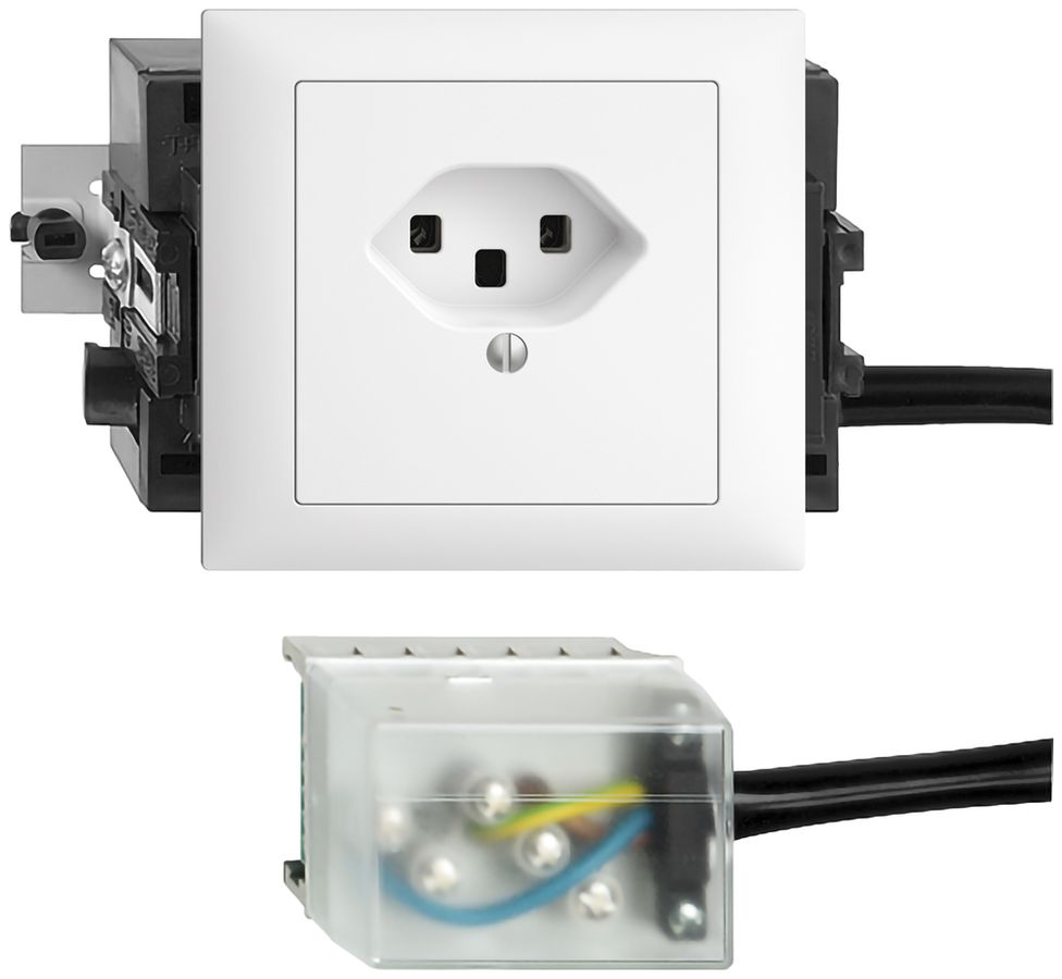 Prise INC EDIZIOdue T23 L2 blanc 46…69mm pour câble plat Powerbus