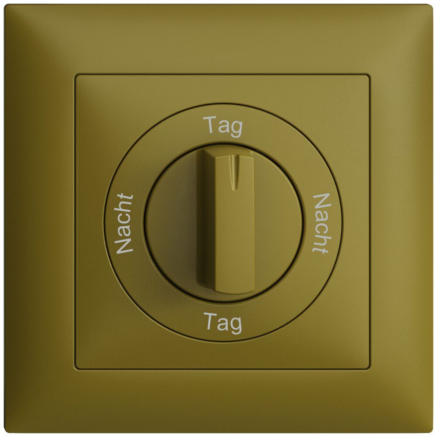 Frontset Nacht-Tag-Nacht-Tag EDIZIOdue 88×88mm olive