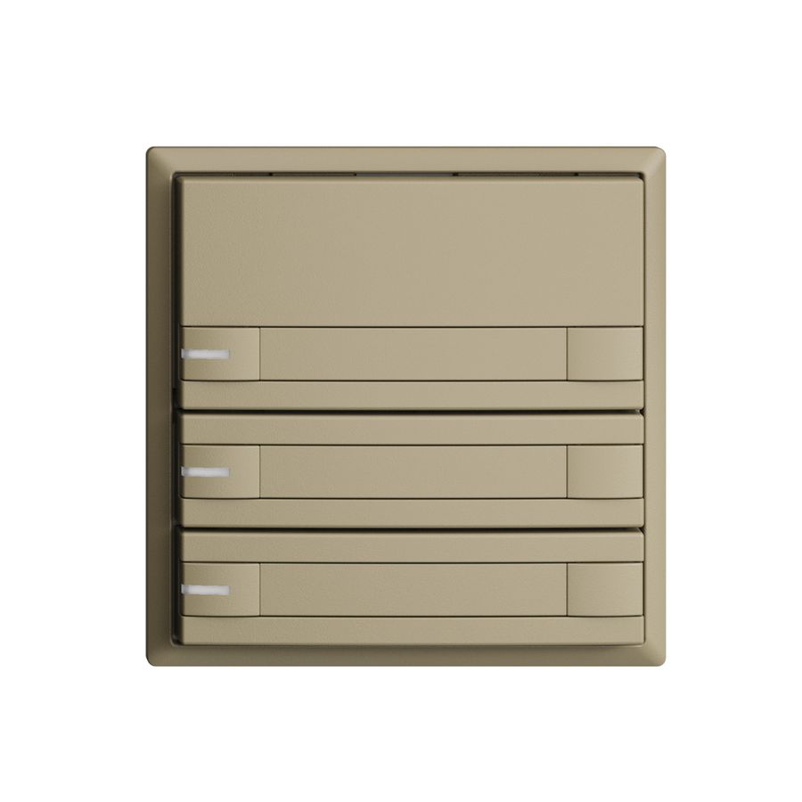 Poussoir ENC KNX 3× EDIZIOdue sand RGB avec LED avec insert papier