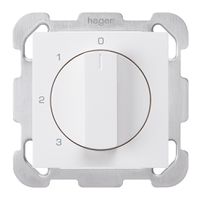 UP-Drehschalter kallysto 5/1L weiss mit Befestigungsplatte