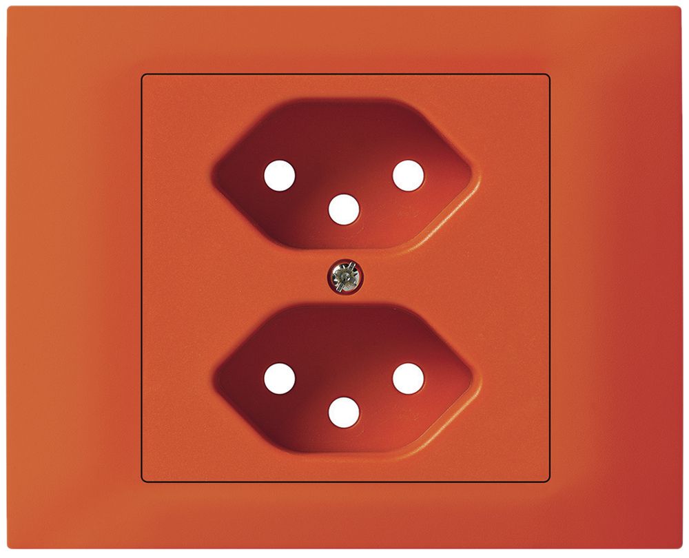 EB-Frontset kallysto f.Einbausteckdose G3 2×T13 Abdeckrahmen schraubbar orange