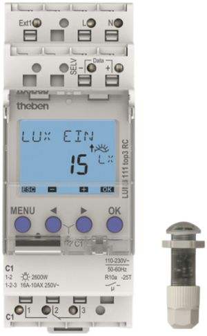Interruttore crepuscolare Theben LUNA 111 top3 EL, 1-canale