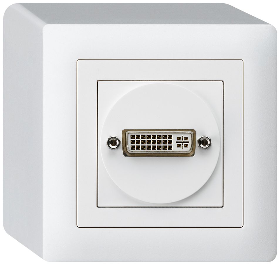 AP-Anschlussdose kallysto DVI-D mit Schraubanschluss weiss