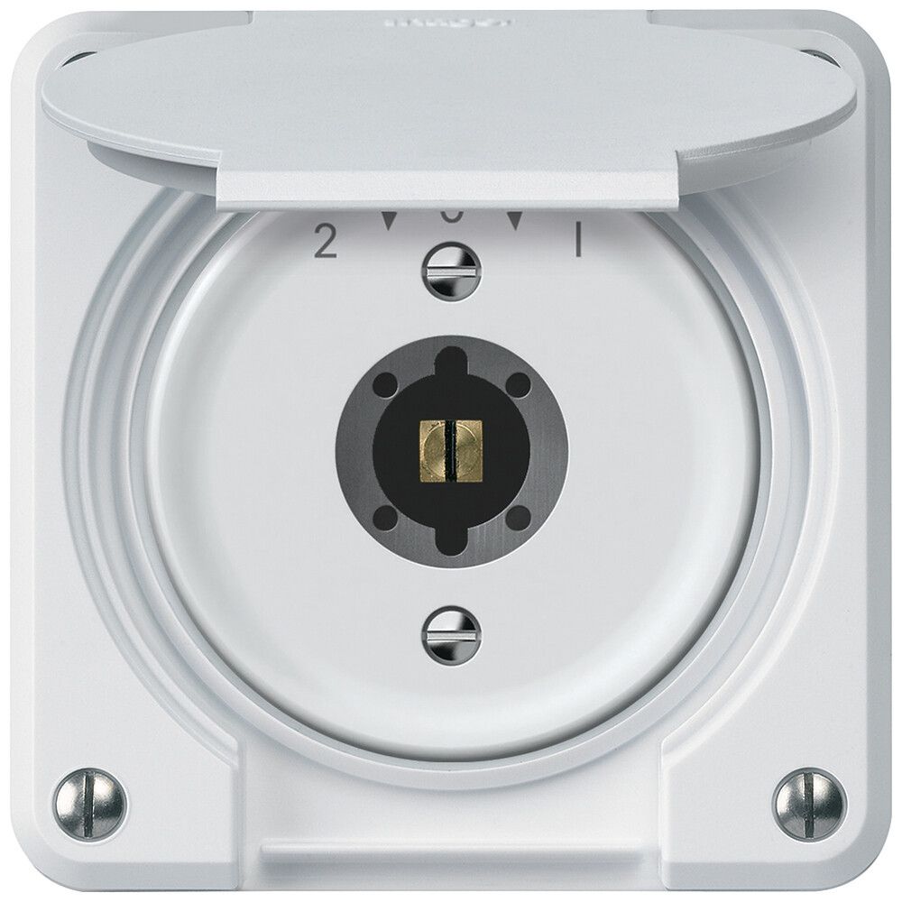 Contact pivotant à clé ENC robusto 1P 2NO 2CO 20A 250V 86×86mm blanc