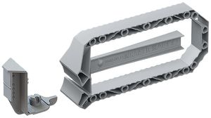 Kit de montage AGRO Prefix® 137×59×16mm, gris clair, 4 ailettes, 4 adaptateurs