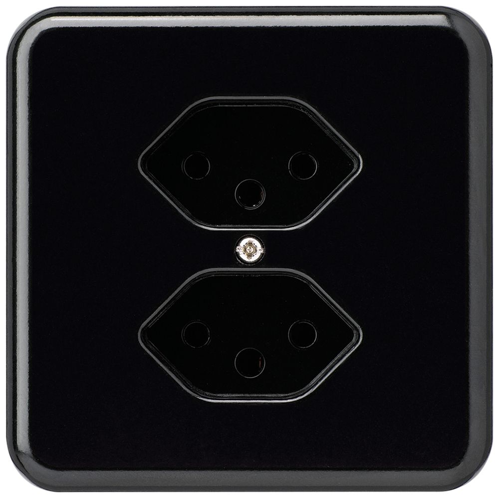 UP-Steckdose basico 2×Typ 13 schwarz für BOMI