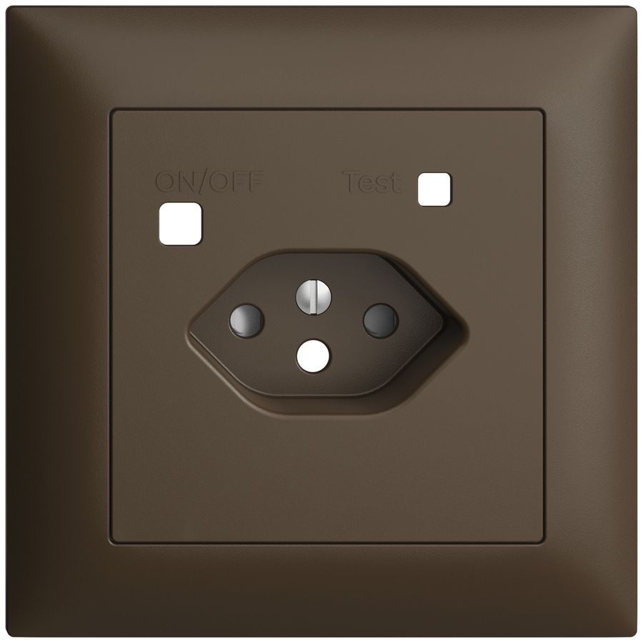 Frontset EDIZIOdue zu FI-Steckdose FMI, T13, shutter, coffee
