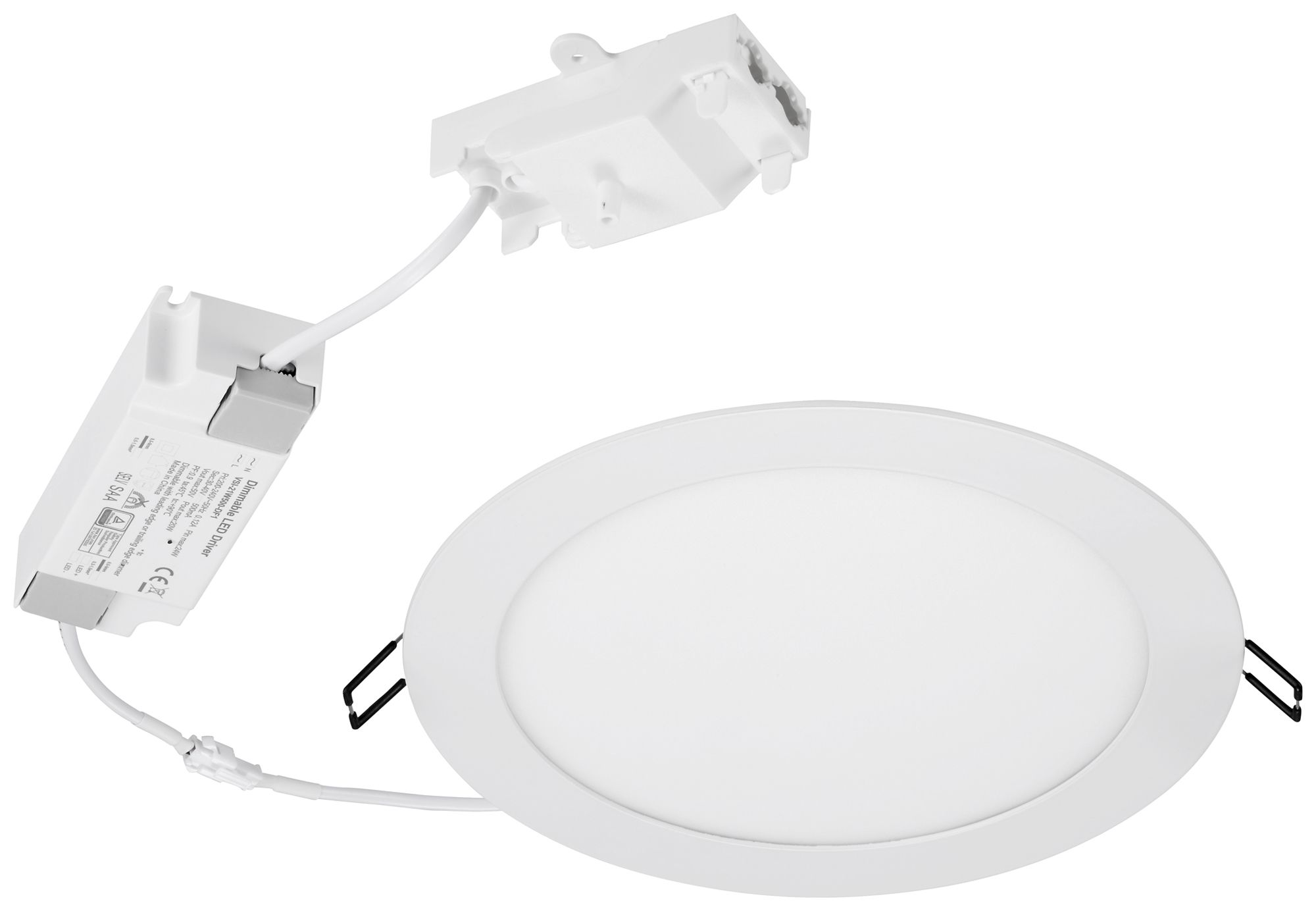 Downlight LED Sylvania Flat 205 24W 2250lm 4000K IP44 120° VAR Ø226mm blanc