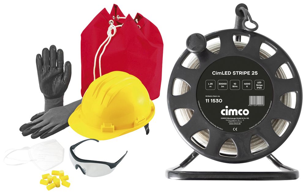 Persönliche Schutzausrüstung-Set Cimco PSA-Starter+CimLED Stripe 25