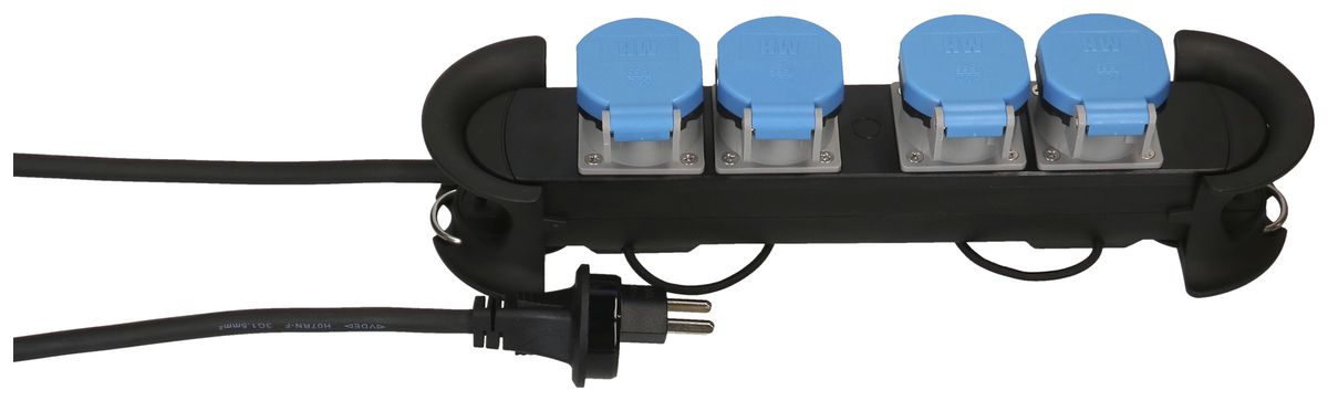 Presa multipla MAX HAURI Construct Line 5m 4×T23 IP55 90° nero