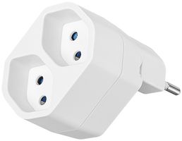 Mehrfachstecker LINE 2×T13 drehbar 320° 10A 230V IP20 weiss