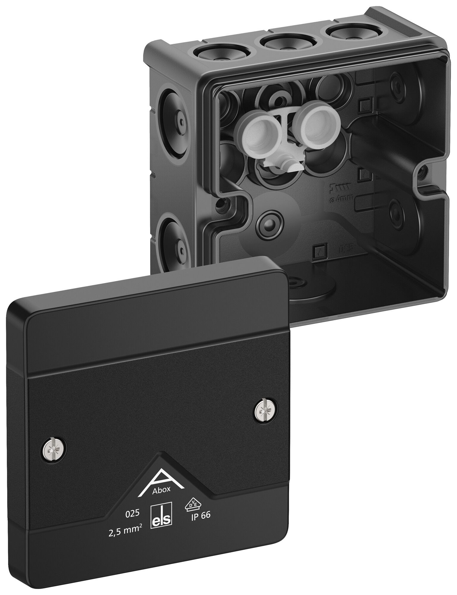 AP-Abzweigdose Spelsberg Abox 025-L/sw 87×87×52mm IP66 sz