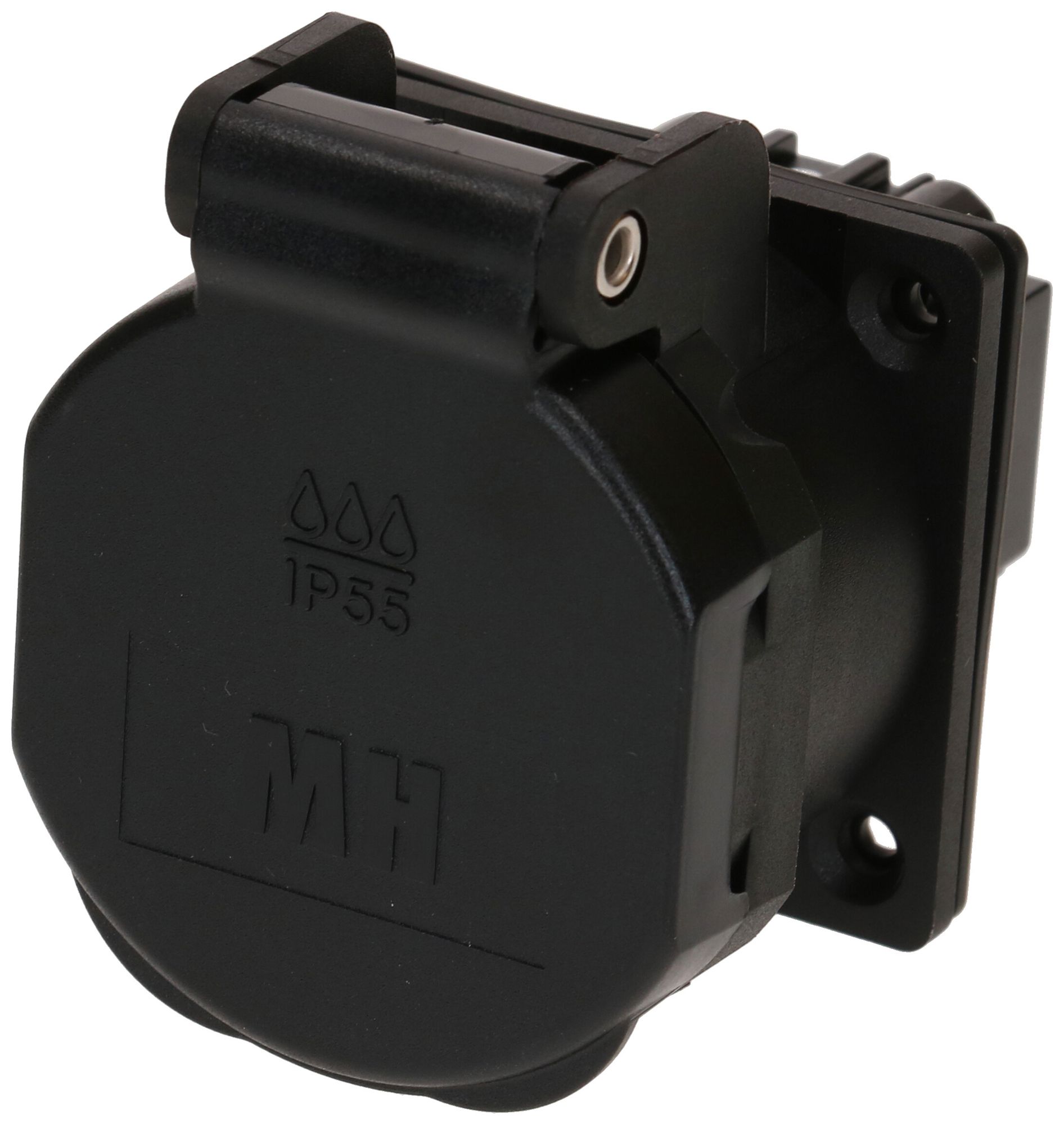 EB-Steckdose MH BUILD 1×Typ 13 10A 230V 50×61.5×66.7mm IP55 schwarz