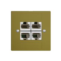 UP-Dose 4×RJ45/s 4P getr. EDIZIOdue olive ITplus