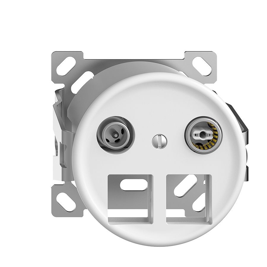 AP-Multimediadose 4dB Sdue, Stichdose, f.2×RJ45 Keystone, Frontscheibe Ø60mm, ws