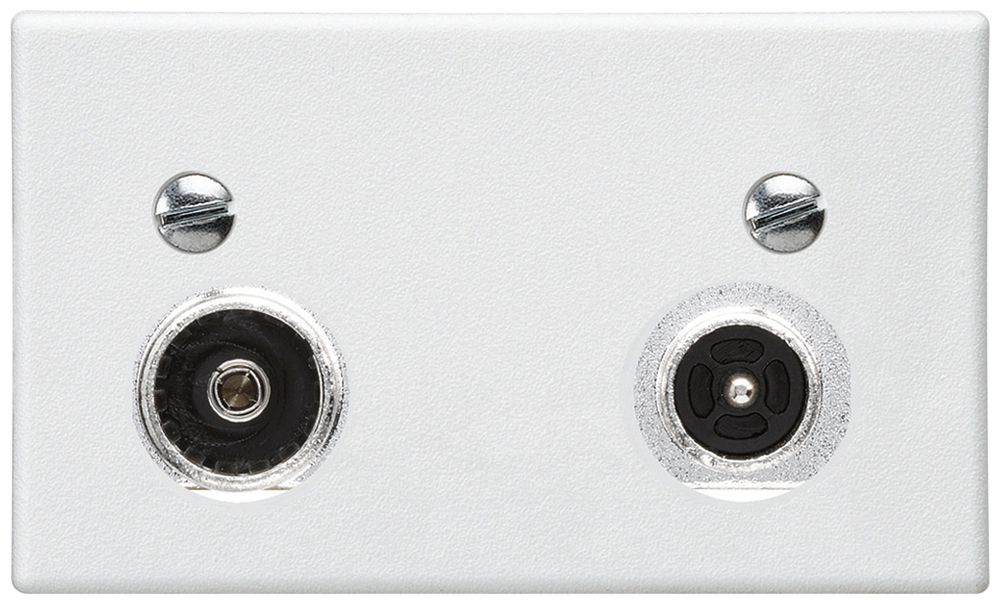 FLF-Antennendose Hager R-TV 19dB 2GHz weiss