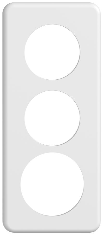 UP-Abdeckplatte STANDARDdue SNAPFIX® 3×1/1×3 2×Ø50 1×Ø58 90×210mm ws