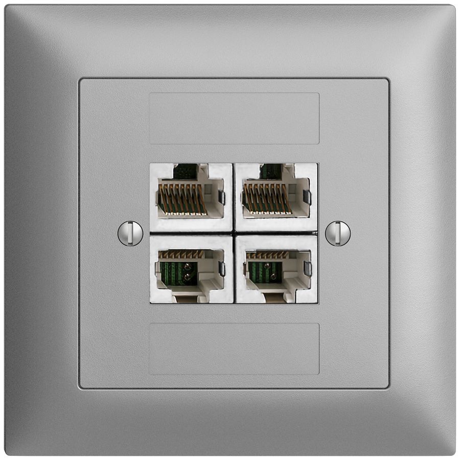 UP-Dose 4×RJ45/s 4P getr. EDIZIOdue silver ITplus