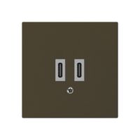 USB-Ladesteckdose Hager kallysto C-C 20W 5V 60×60mm braun