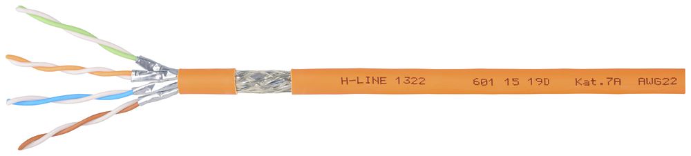 Datenkabel H-LINE 1322 S/FTP 4×2×0.62 FRNC/LSZH 1500MHz Kat.7A, orange, Dca