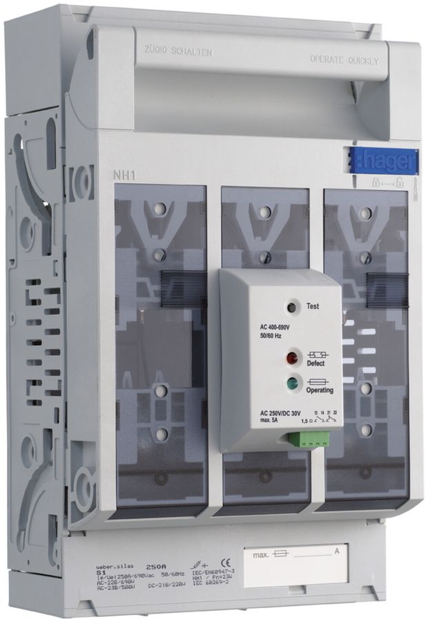 Sezionatore HPC weber.silas DIN1 690VAC 250A parete/profilo alto/basso cont.fus.