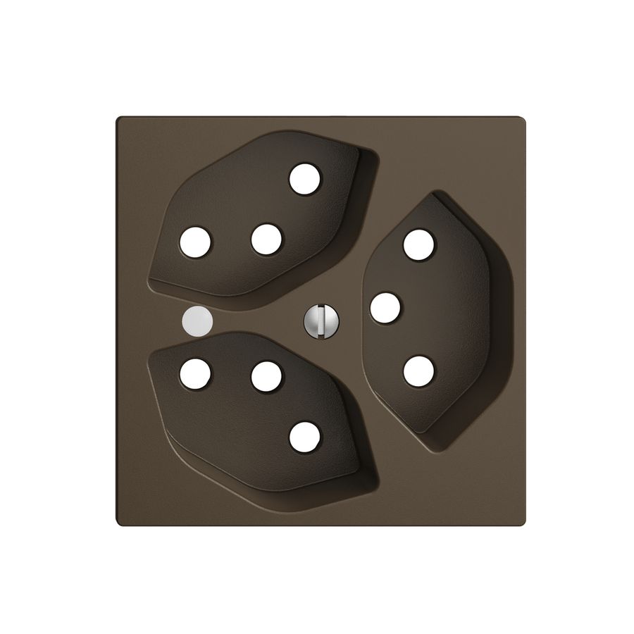 Kit frontal EDIZIOdue coffee 60×60mm 3×T13, lentille,