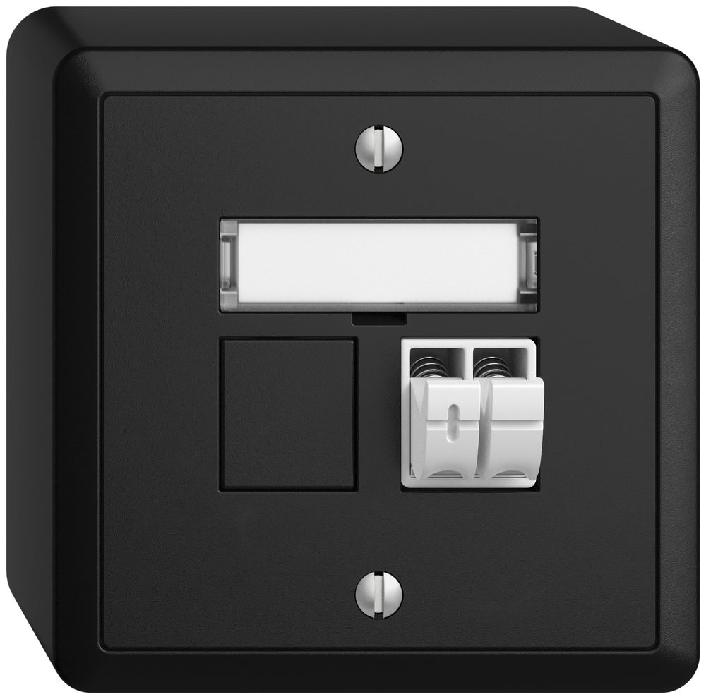 Prise audio AP Push Type EDIZIOdue FX, 1×, kit d'inscription, noir