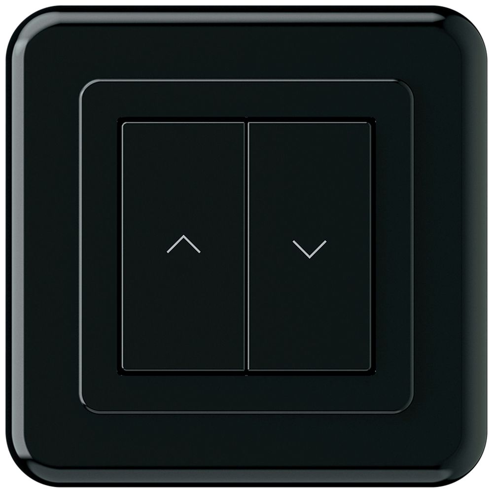 Poussoir pour stores KNX ENC Hager BA basico C double 86×86mm noir