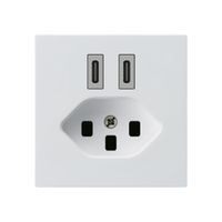 USB-Ladesteckdose Hager kallysto C-C 20W+T23 5V 60×60mm weiss
