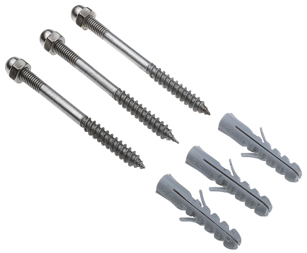 Jeu de vis SLV M6, avec écrous, tampon et rondelles acier fin