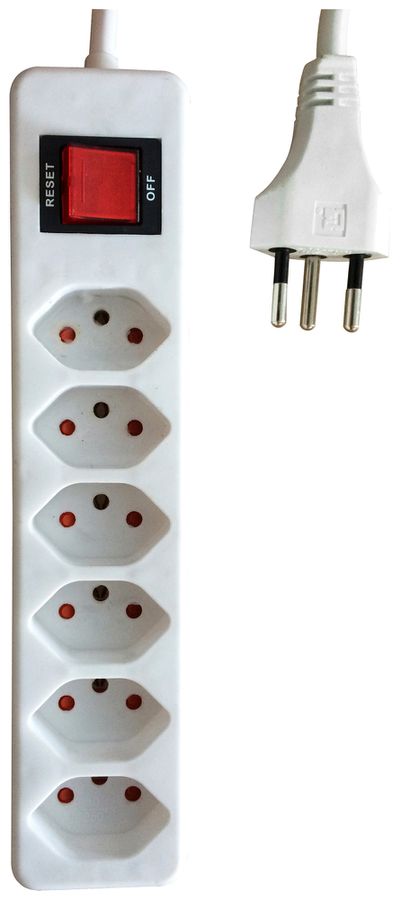 Prise multiple ELBRO 6×T13 10A 2300W 5m blanc IP20