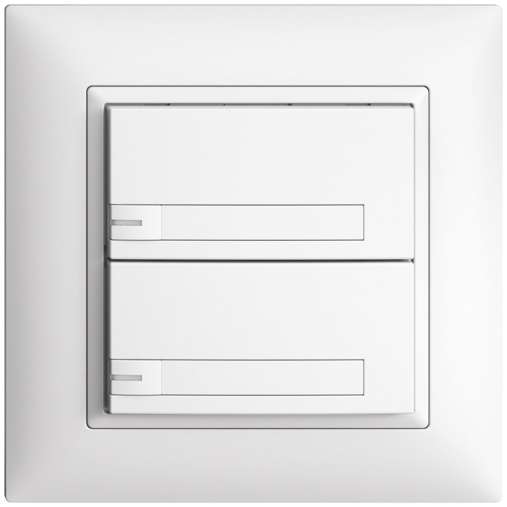 Poussoir ENC KNX 2× EDIZIOdue blanc RGB avec LED avec insert papier