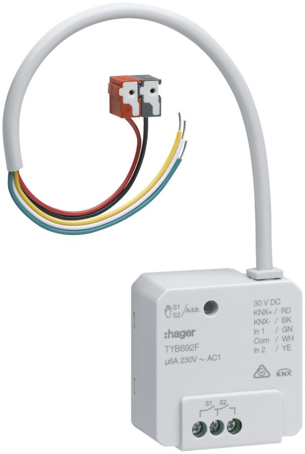 Entrata binaria & attutatore Hager KNX INC à 2-volta 6A