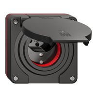 Presa NUP NEVO, 1×T13, IP55 secondo SN 441011, c.guarnizione rossa, c.LED, ne