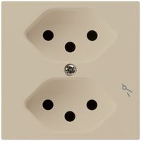 UP-Steckdose kallysto 2×T13 beige 1×geschaltet