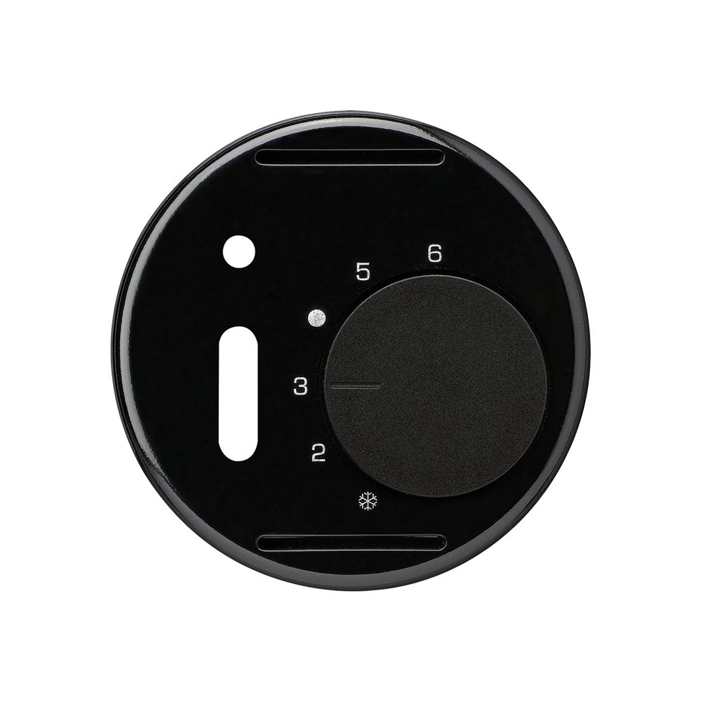 Disco frontale INC BASICO nero per termostato ambiente con interruttore